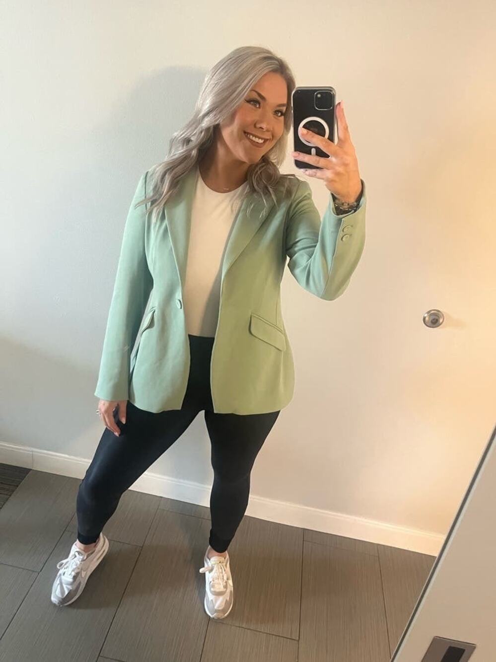 FAVORITE DAUGHTER Mint Green Long Sleeve Favorites Blazer Jacket Size XS